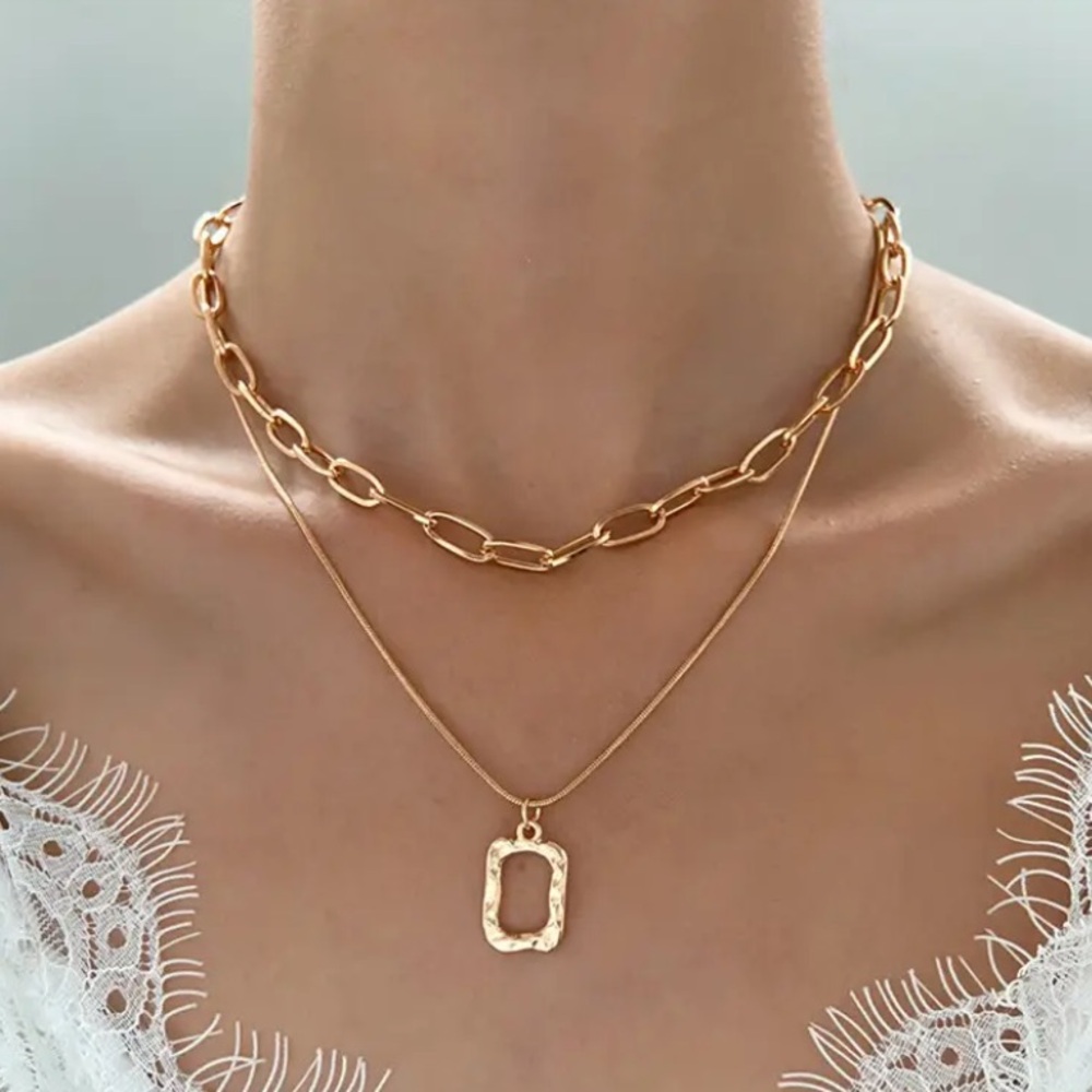 18K Double Layer Necklace NEW